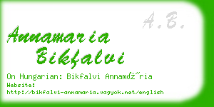 annamaria bikfalvi business card